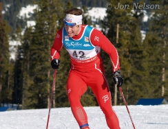 Kris Freeman on his way to a good result in 15 km skate race.