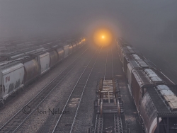 Westfort train yard foggy