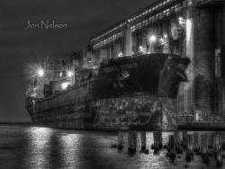 ship at night Current River HDR
