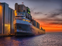 Sunrise glow Ojibway ship