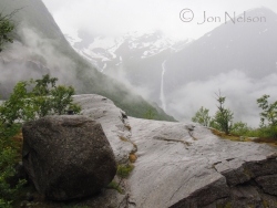 waterfall, mist and gentle rain w