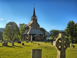 kaupanger Stave Church early morning HDR