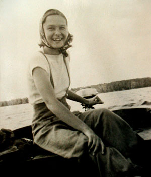 Leone Johnson on Basswood Lake summer 1942